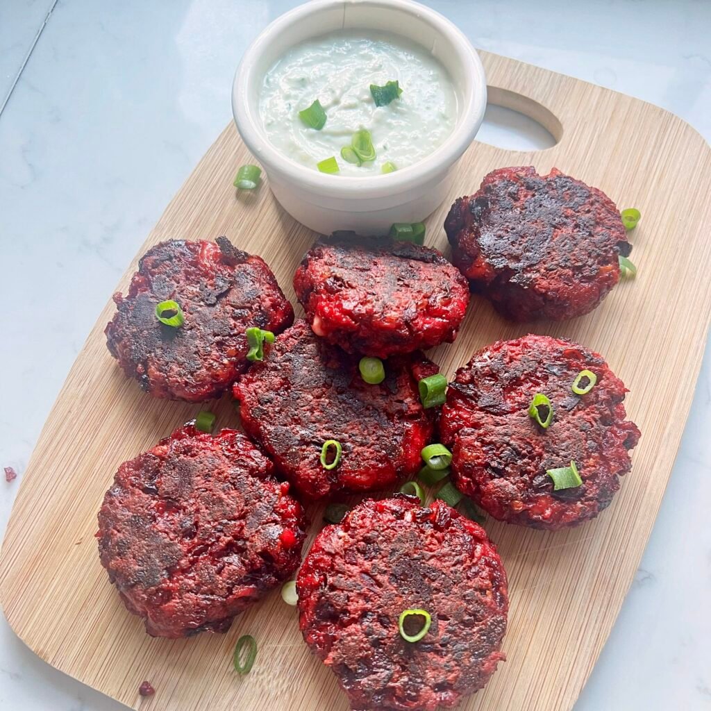Beetroot and Mozzarella Patties