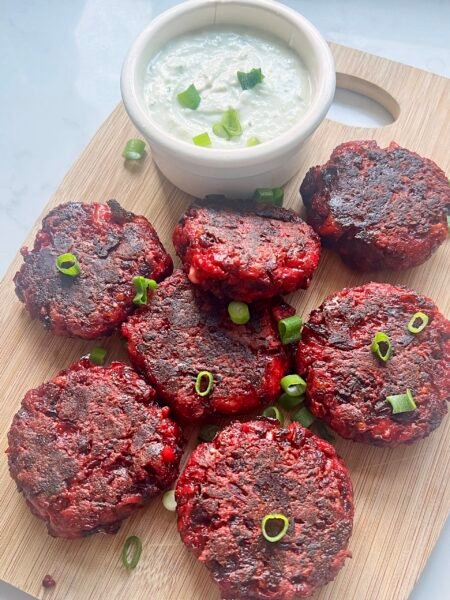 Beetroot and Mozzarella Patties