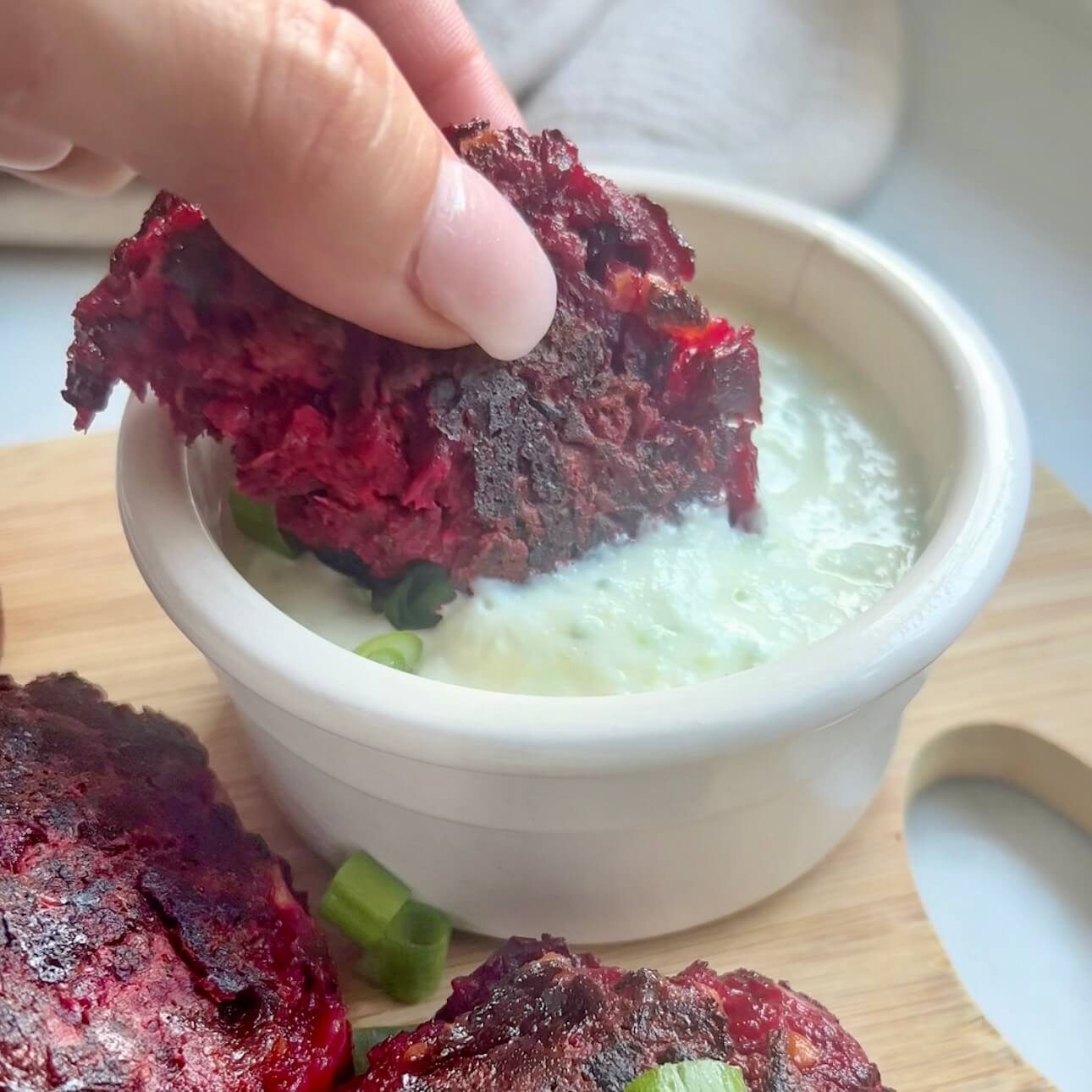 Beetroot and Mozzarella Patties