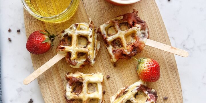 Strawberry & Chocolate Waffle Pops