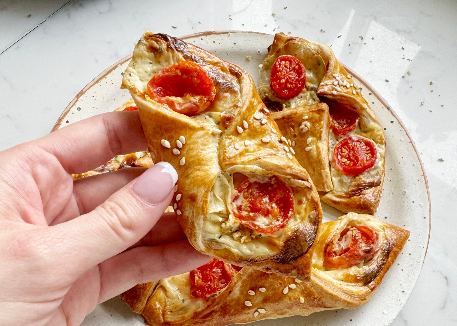 Flaky Cream Cheese and Tomato Pastries