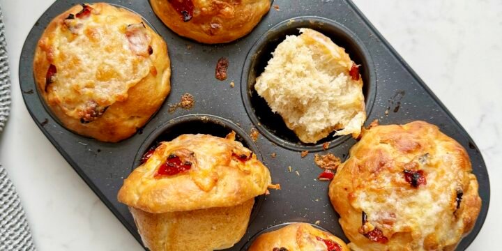 Red Pepper & Cheese Focaccia Muffins