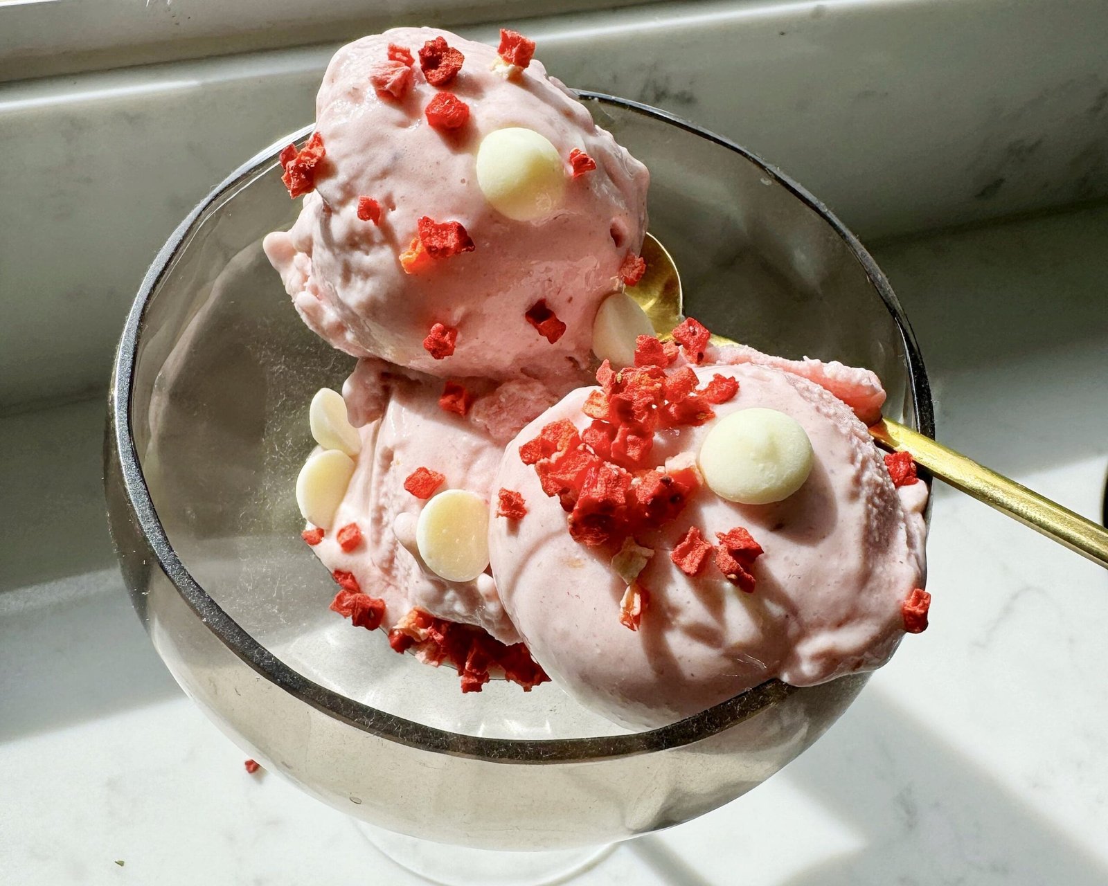 Raspberry Cottage Cheese Ice Cream