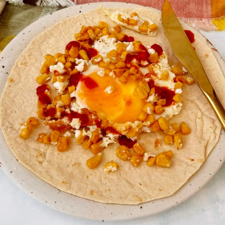 Feta and Sweetcorn Fried Eggs