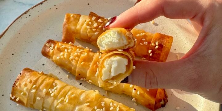 Hot Honey Feta Filo Pastries