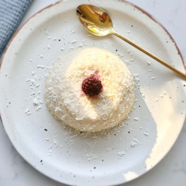 Flourless Coconut Cake served on a plate