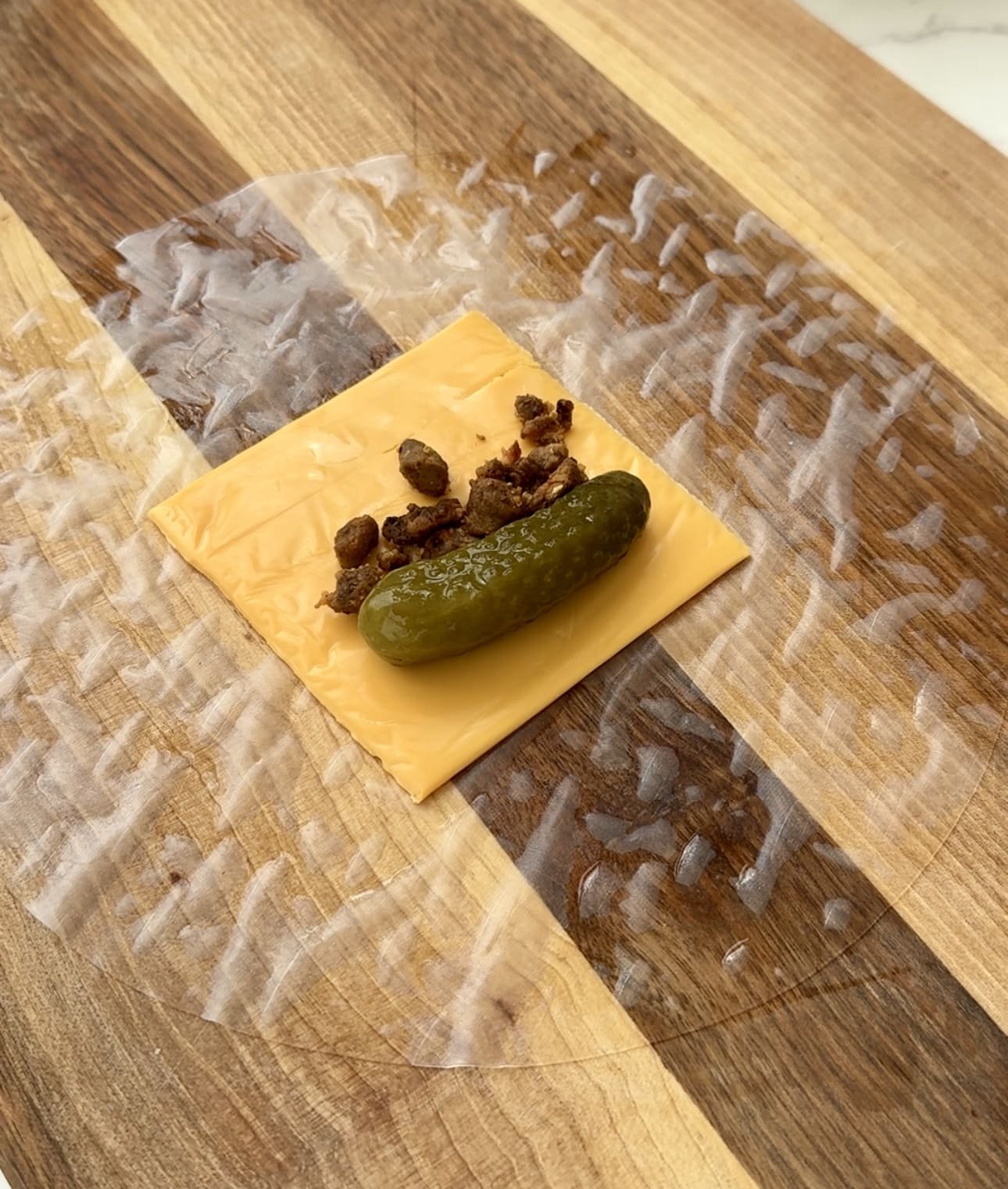 Rice Paper Cheeseburger Rolls Step 4