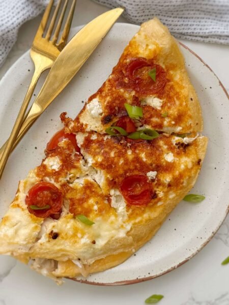 Crispy Feta and Tomato Omelette