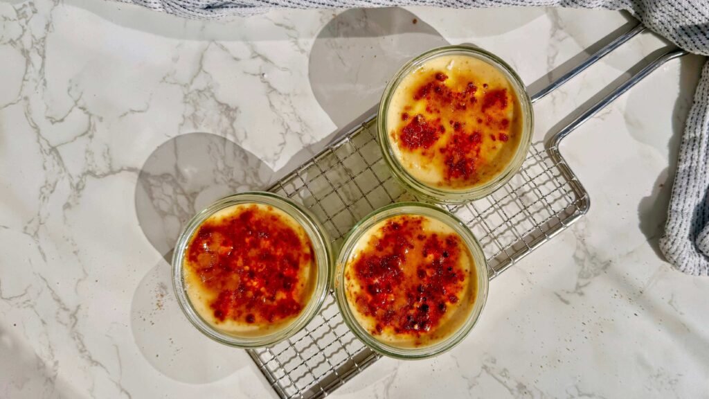 Lighter Crème Brûlée from above