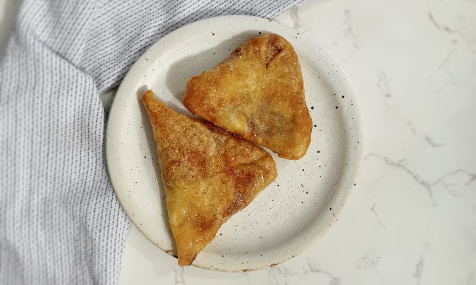 Cottage Cheese and Jam Rice Paper Pockets golden and crispy from air fryer