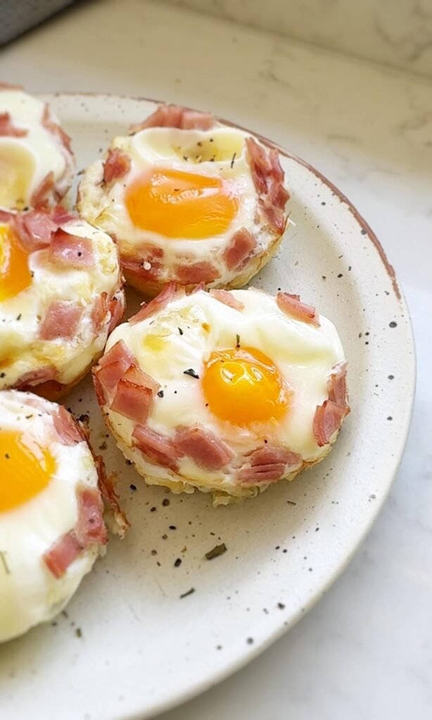 Ham and Cheese Egg Bites close up