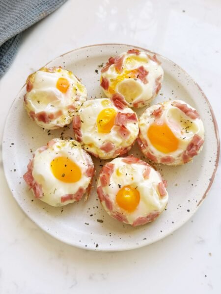 Ham and Cheese Egg Bites viewed from above