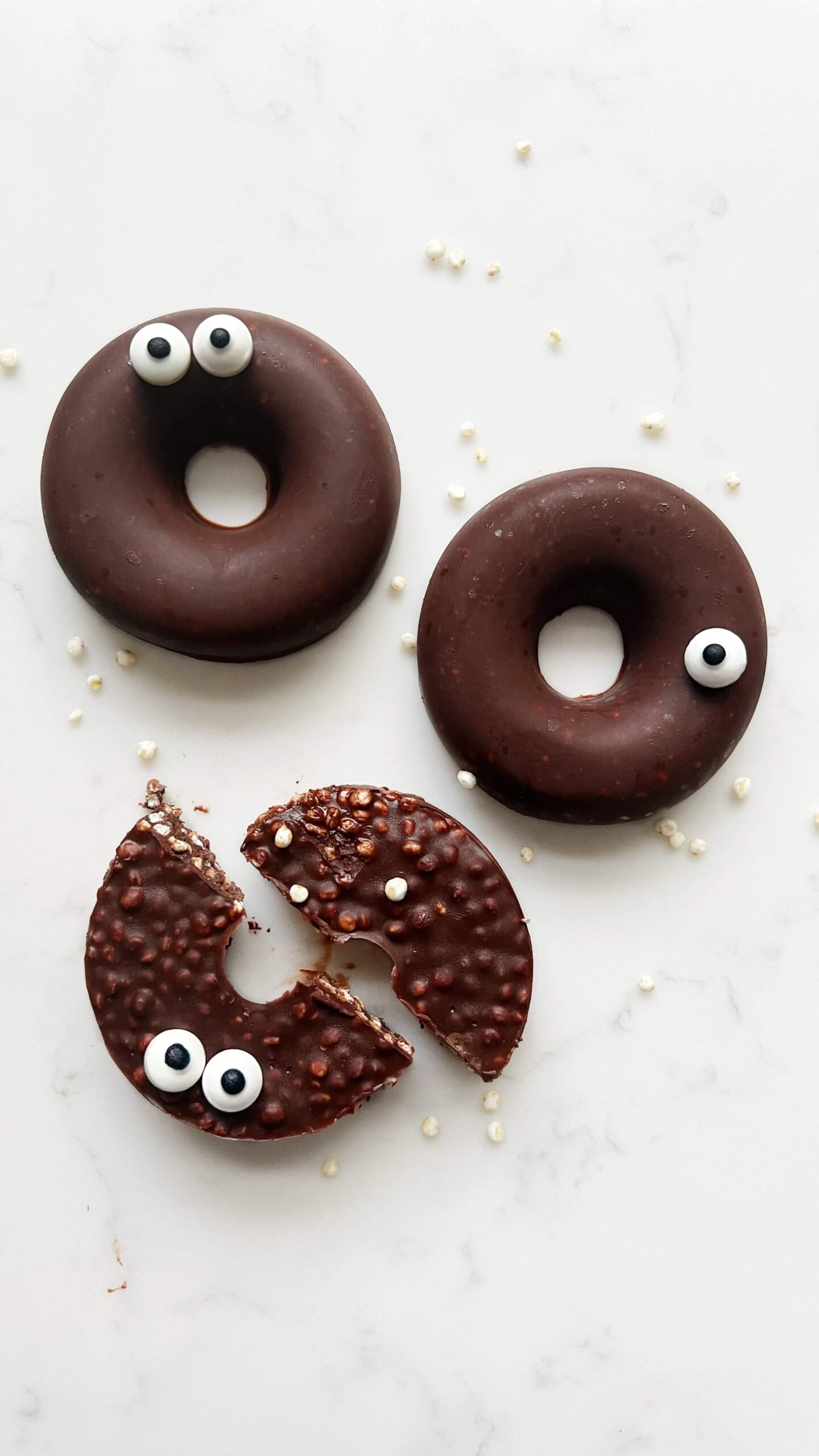 No Bake Crunchy Chocolate Donuts