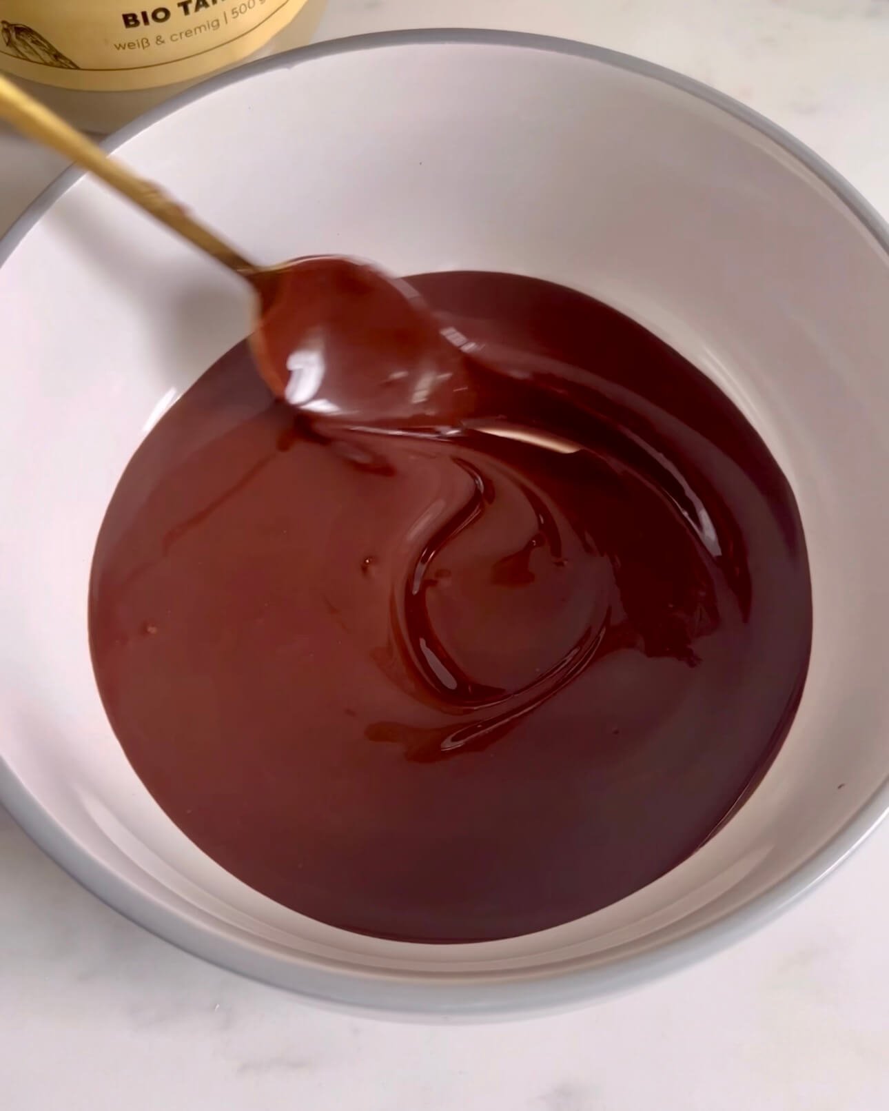 No Bake Crunchy Chocolate Donuts - melted chocolate