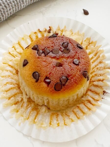 Moist almond flour muffins with sugar-free chocolate chips