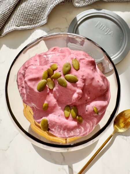 Cottage Cheese Ice Cream Recipe served in a glass