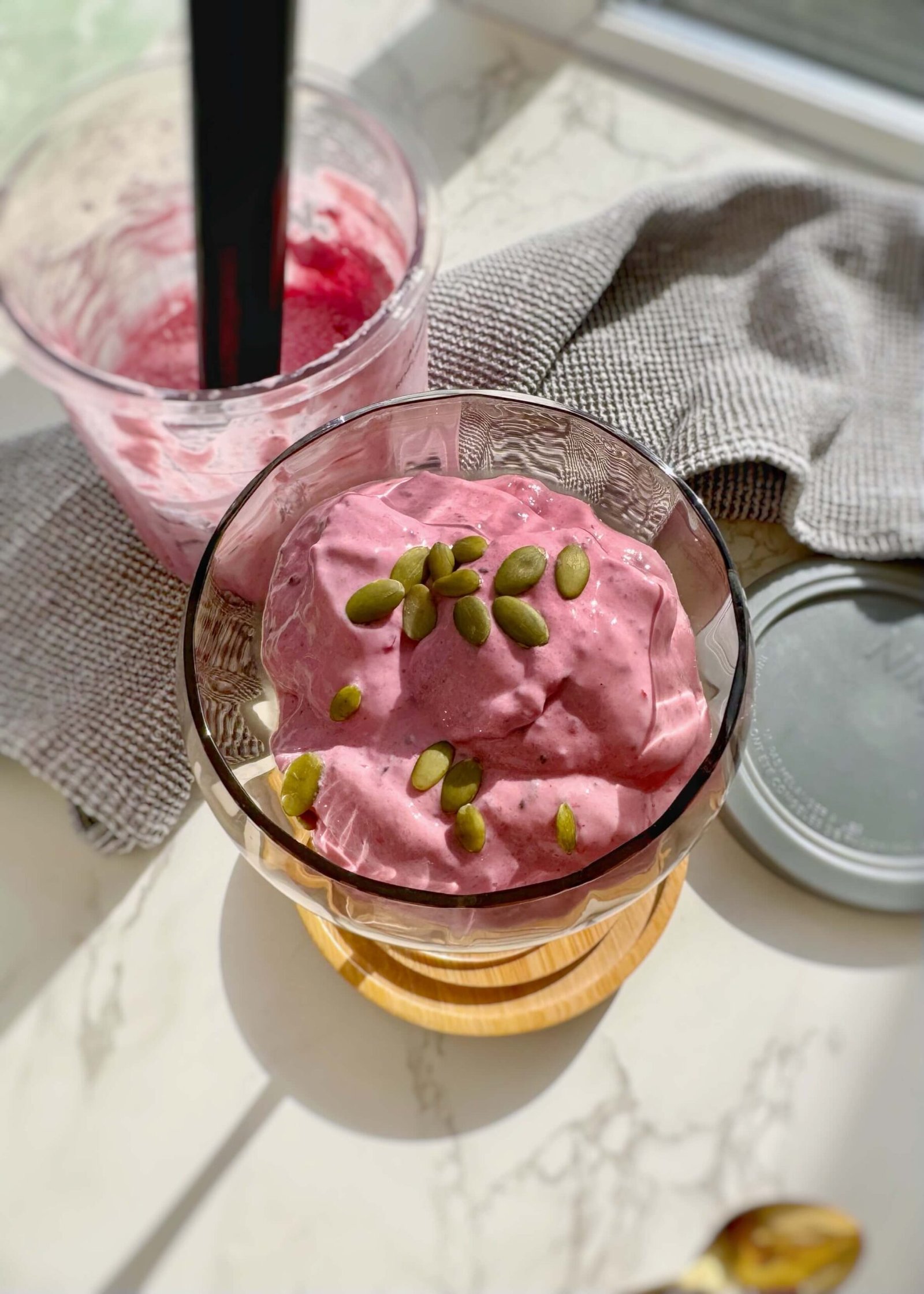 Cottage Cheese Ice Cream Recipe served in a glass