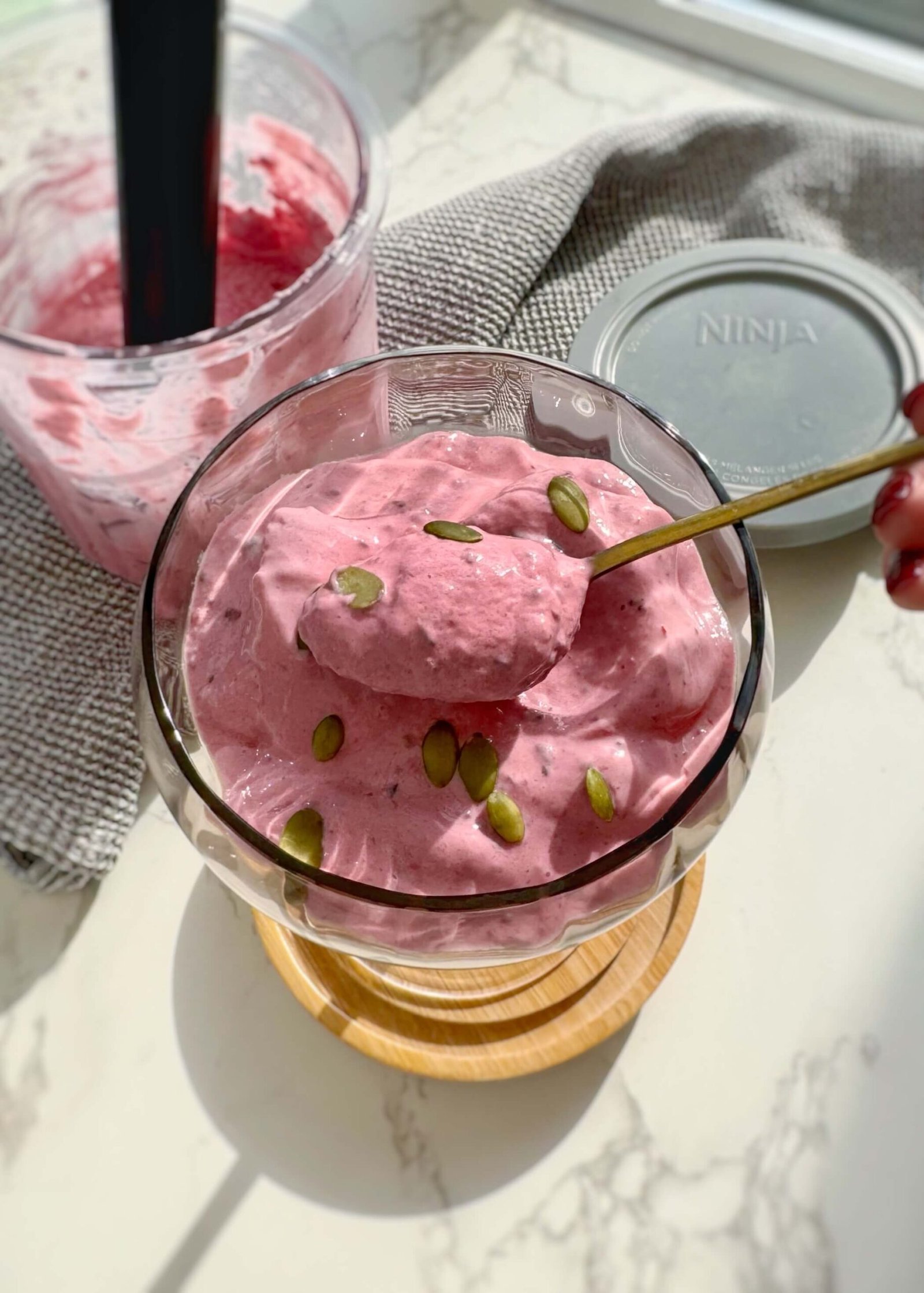 Cottage Cheese Ice Cream Recipe served in a glass