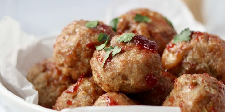 Mini Turkey Meatballs with Cranberry Glaze