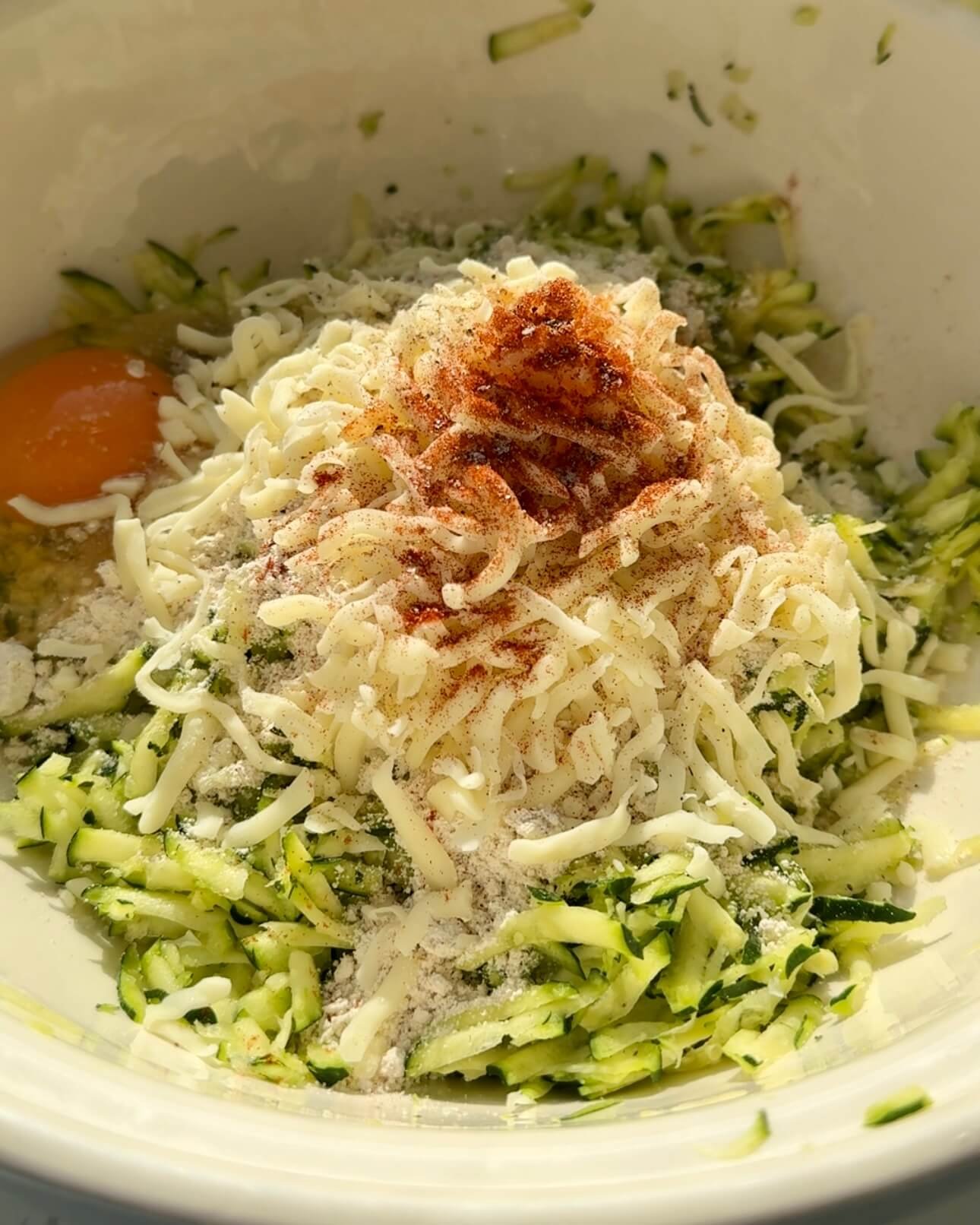 Cheesy Zucchini Fritters with Herbed Greek Yogurt Dip step 2