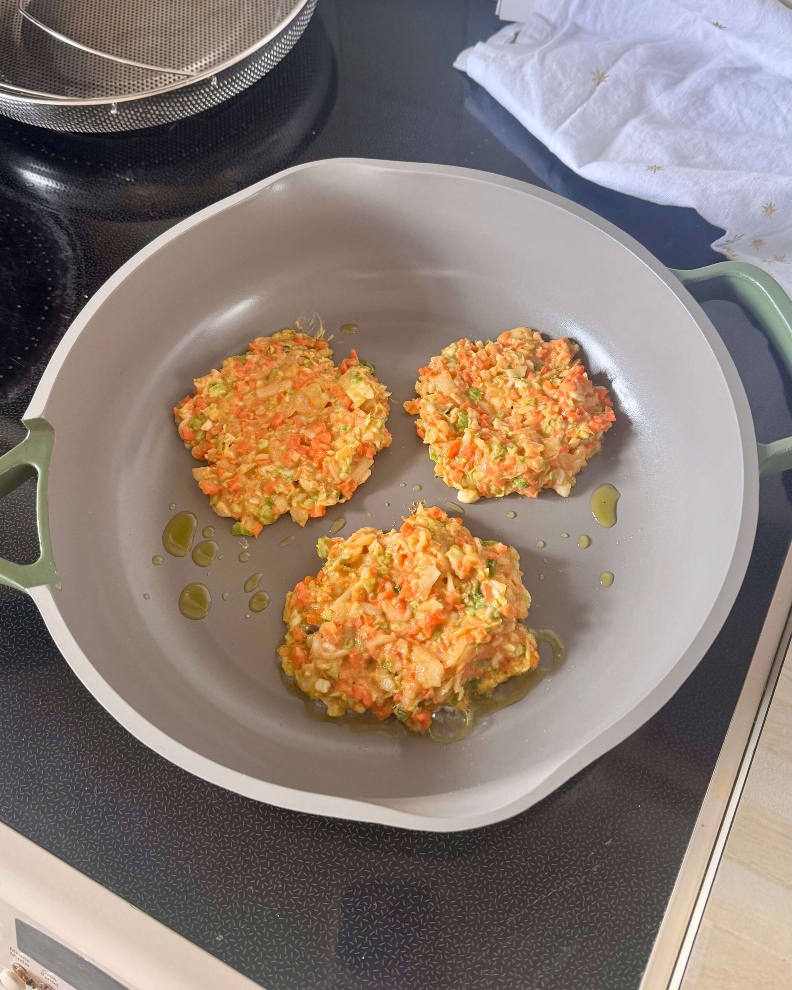 Crispy Brussels Sprout and Carrot Fritters step 3
