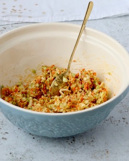 Crispy Brussels Sprout and Carrot Fritters step 2