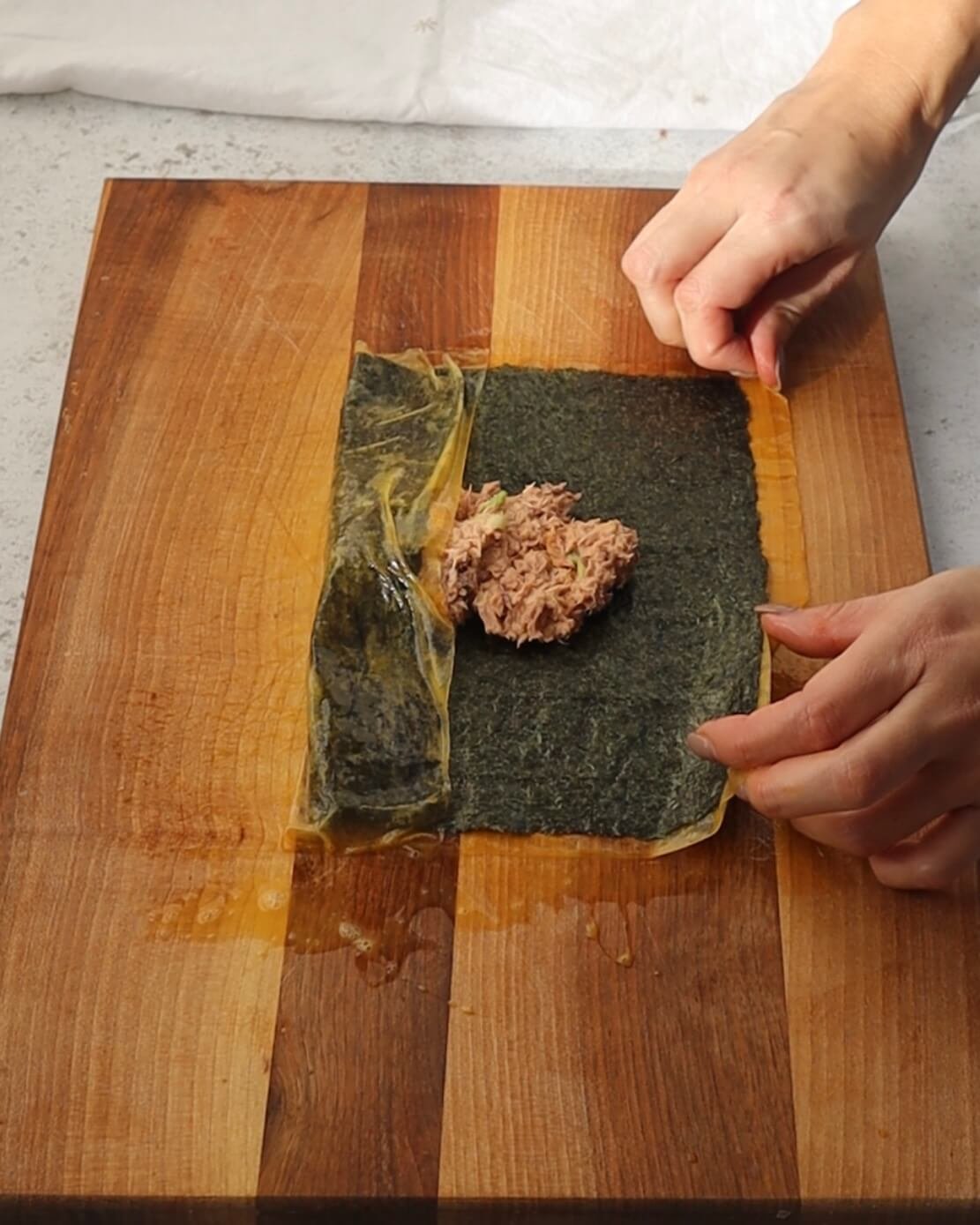 Crispy Spicy Tuna Rice Paper Rolls step 6