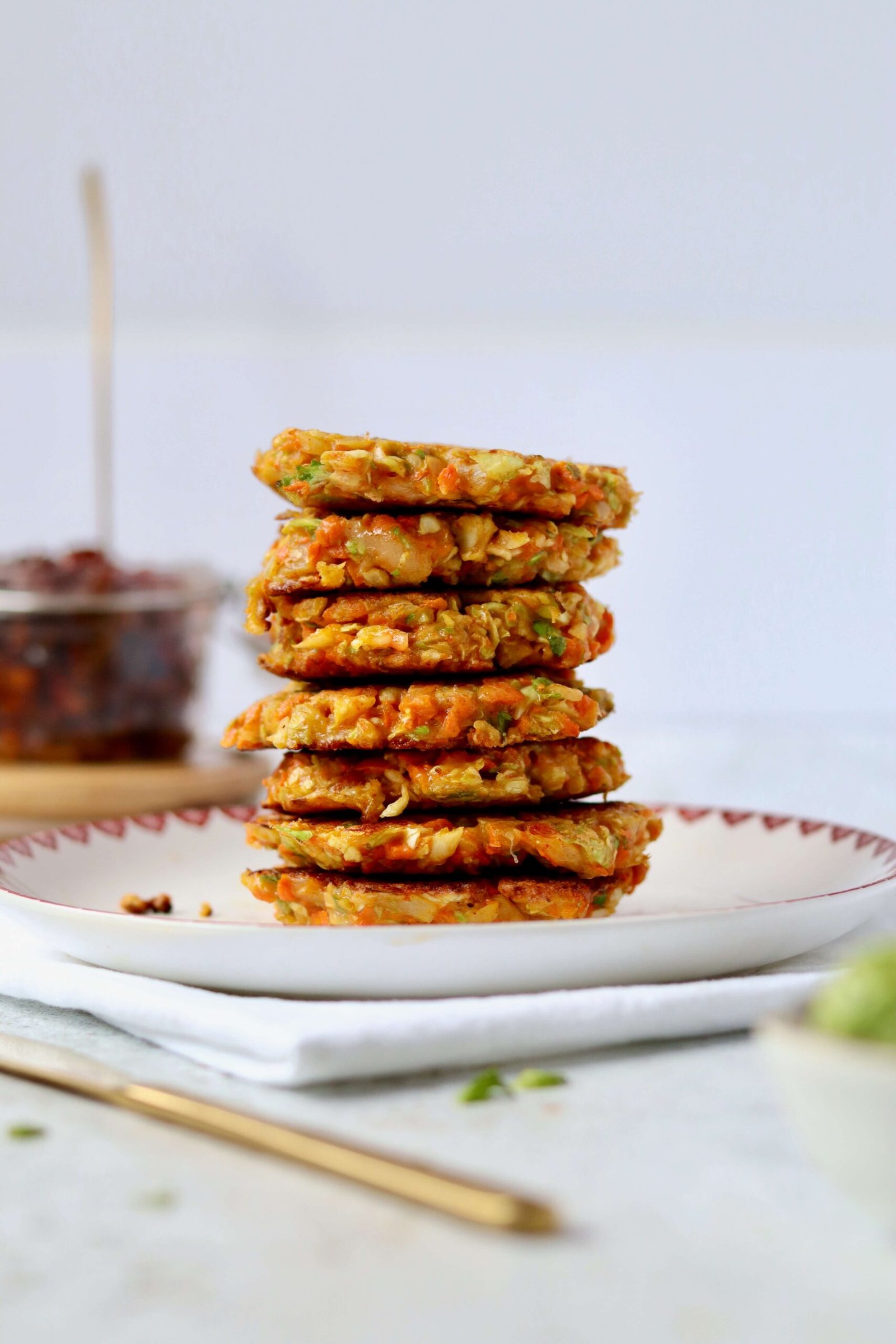 Crispy Brussels Sprout and Carrot Fritters