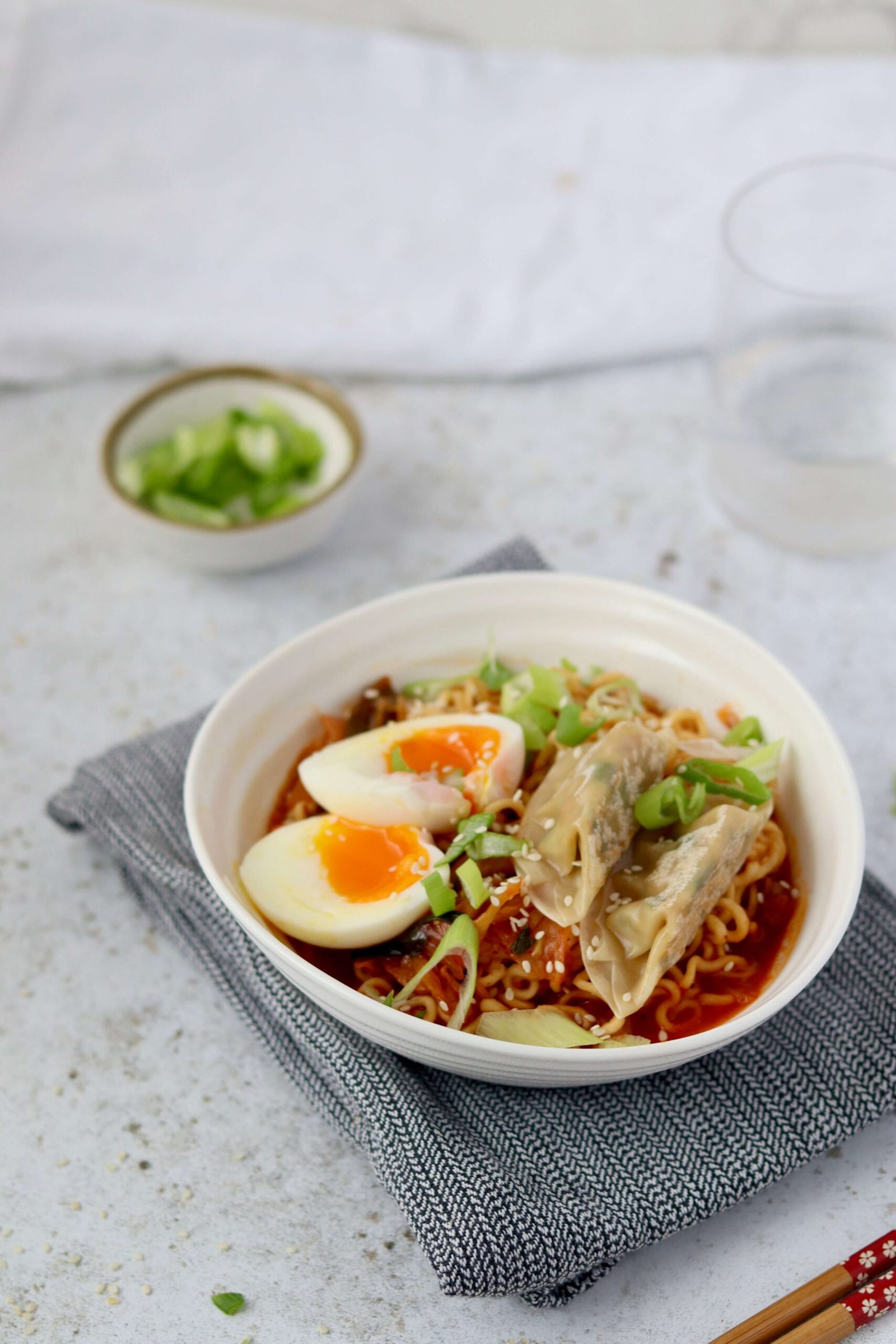 Easy and Delicious Spicy Kimchi Ramen served in bowl