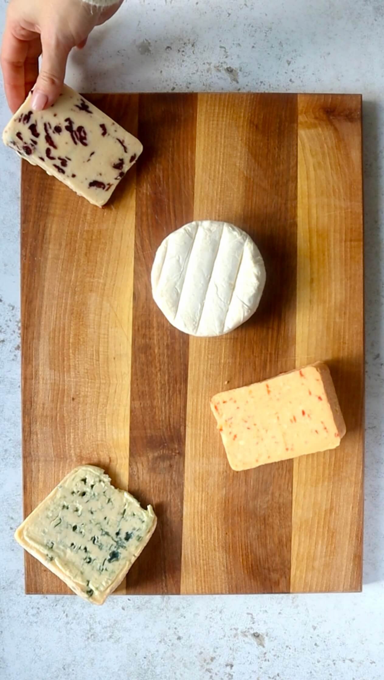 Christmas cheese and charcuterie board step 1