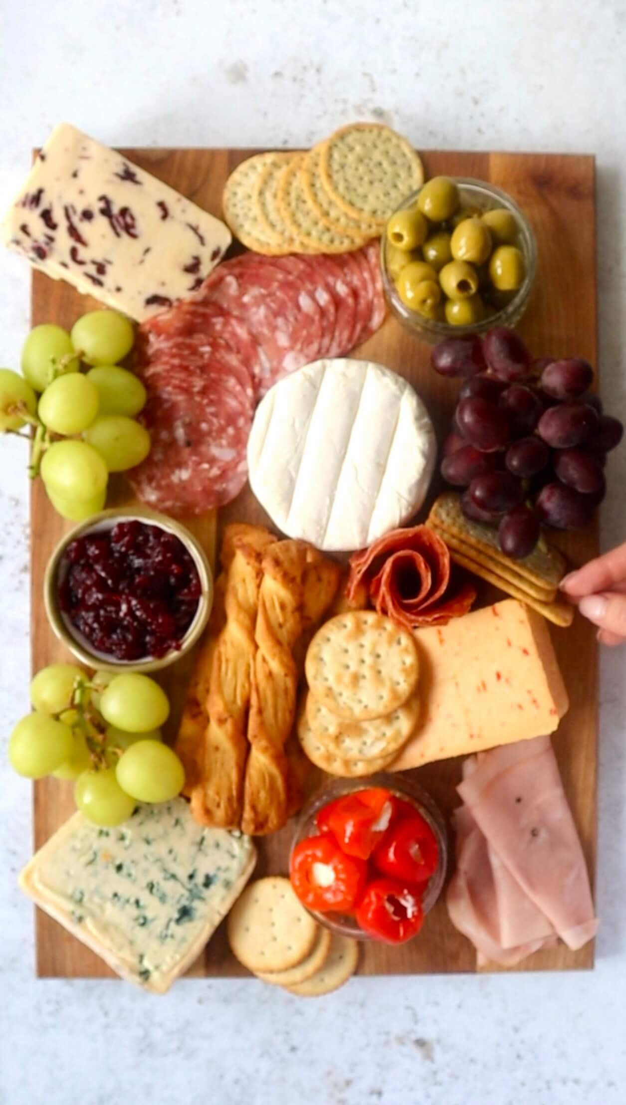 Christmas cheese and charcuterie board step 3