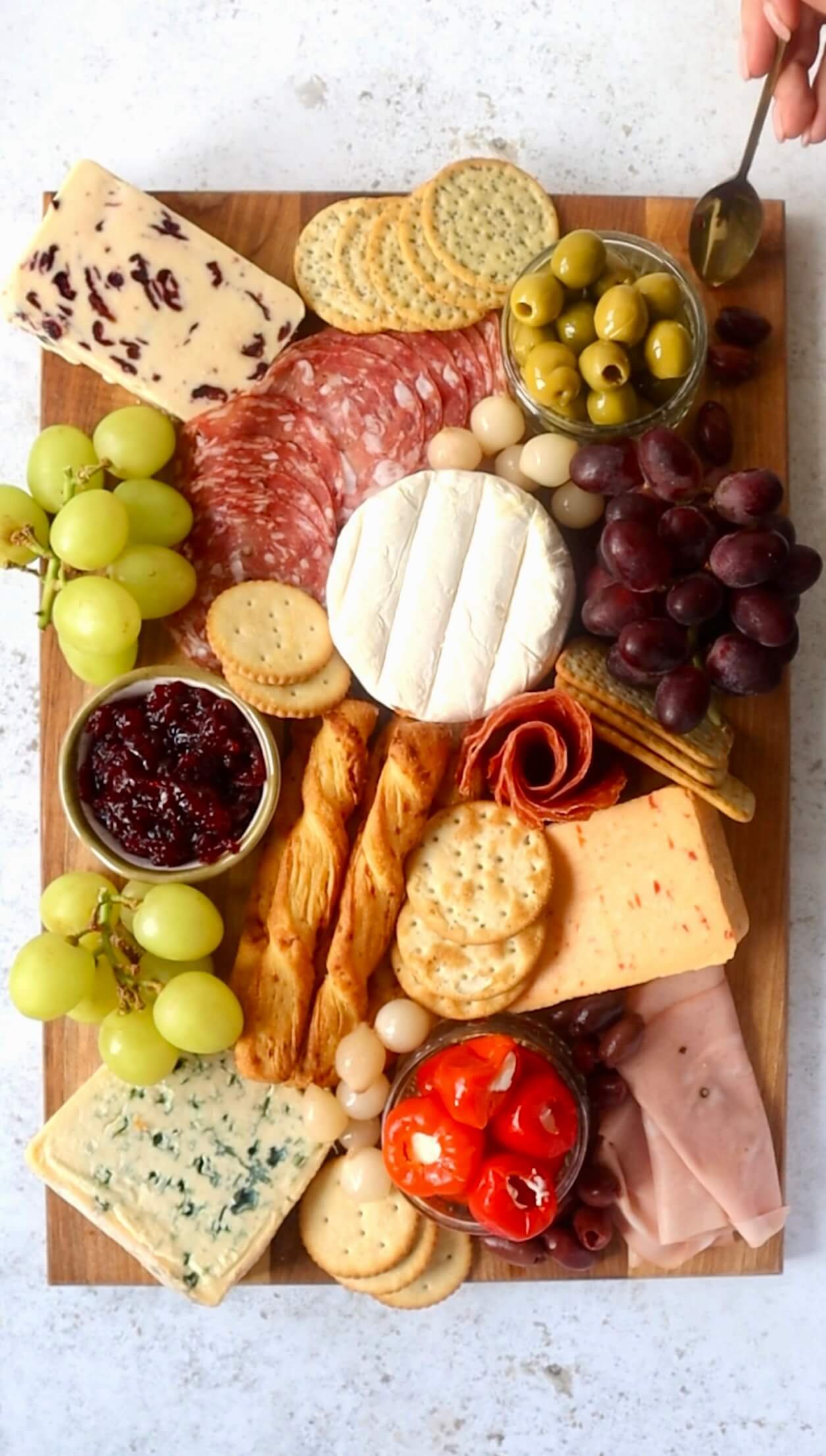 Christmas cheese and charcuterie board step 4