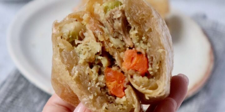 Crispy Roast Dinner Spring Rolls