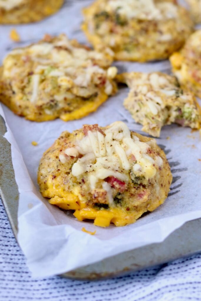 Closeup of one biscuit served on tray