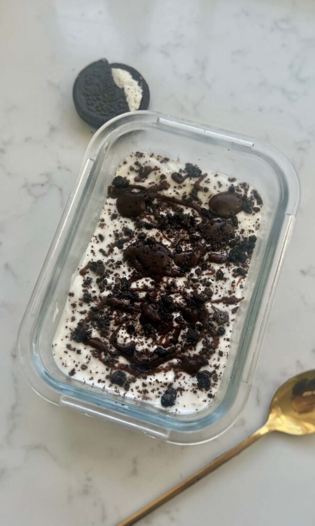 Oreo Tiramisu viewed from side