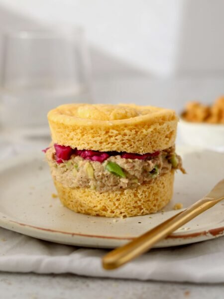 The Easiest Chickpea Bread, served on a plate viewed from the front