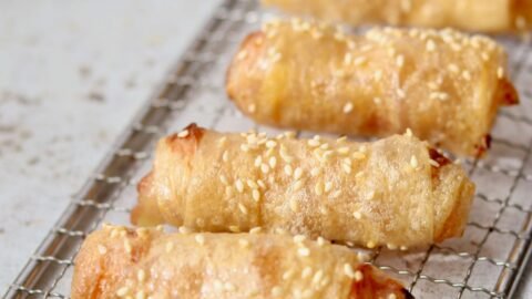 Air Fryer Ham and Cheese Rice Paper Roll (Crispy & Gluten Free)