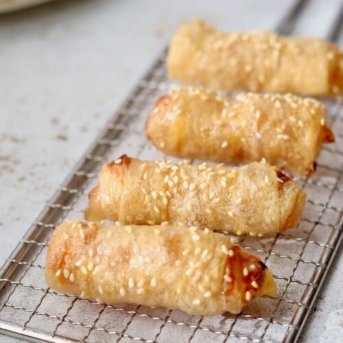 Air Fryer Ham and Cheese Rice Paper Roll (Crispy & Gluten Free)