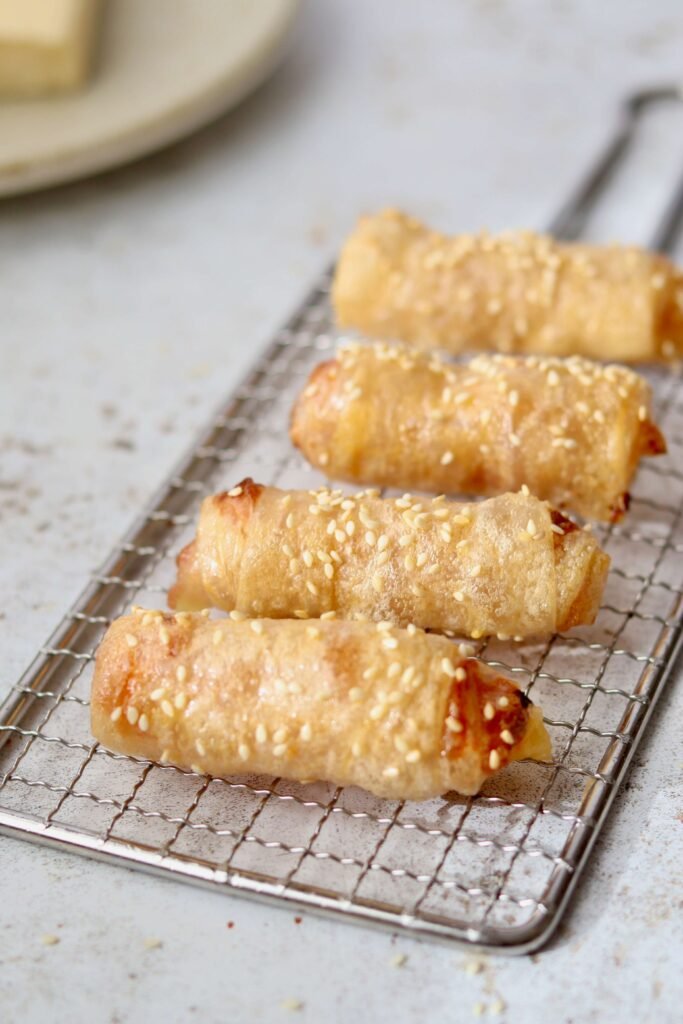 Air Fryer Ham and Cheese Rice Paper Roll (Crispy & Gluten Free)