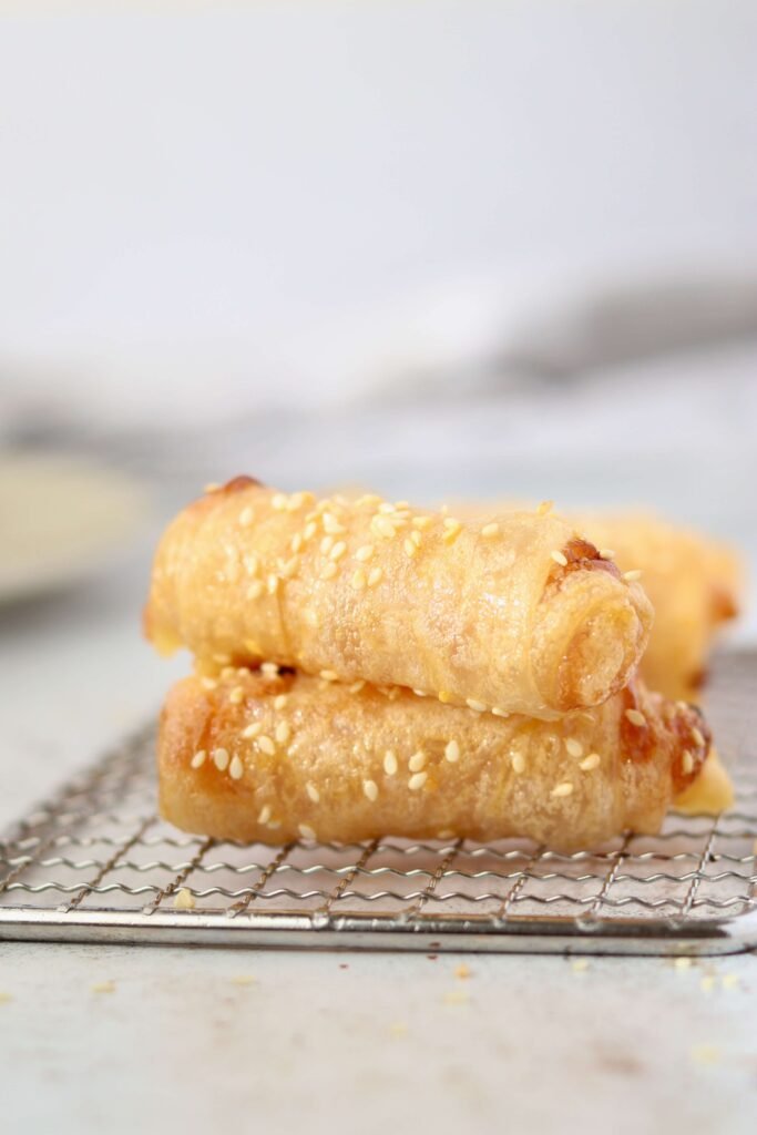 Air Fryer Ham and Cheese Rice Paper Roll (Crispy & Gluten Free)