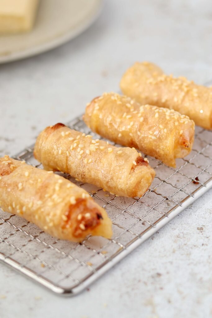 Air Fryer Ham and Cheese Rice Paper Roll (Crispy & Gluten Free)