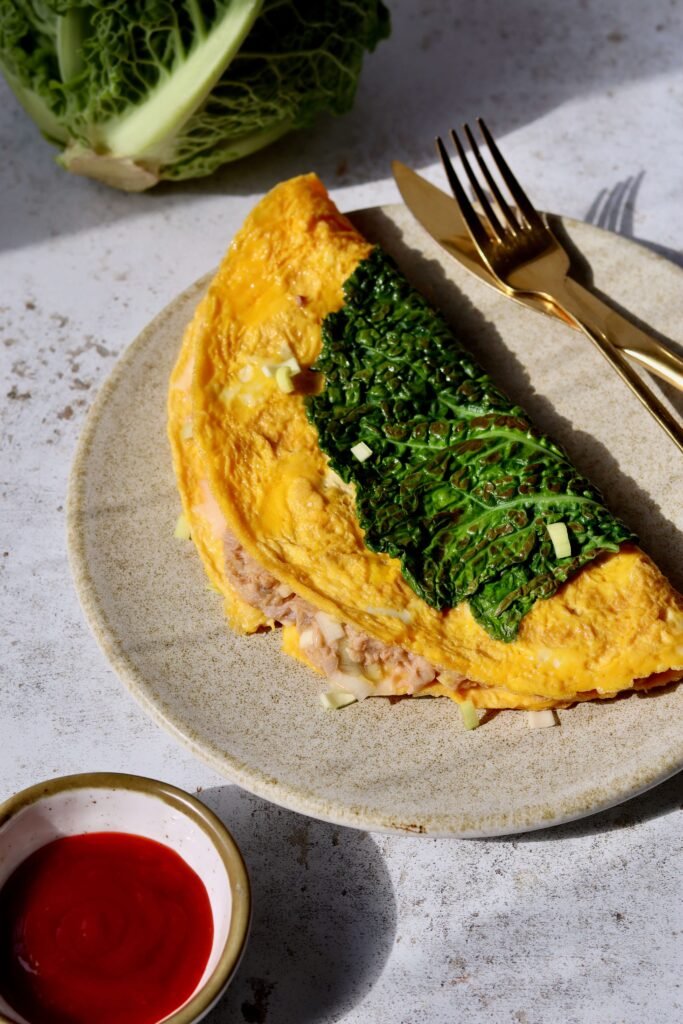 High Protein Tuna Melt Cabbage Omelette (Easy Low Carb Recipe)
