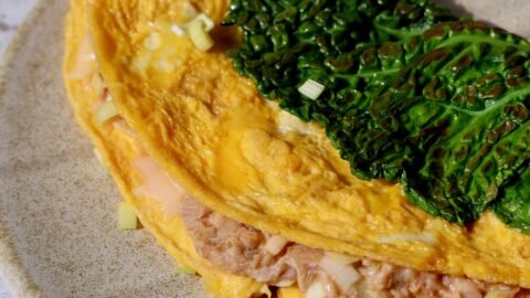 High Protein Tuna Melt Cabbage Omelette (Easy Low Carb Recipe)