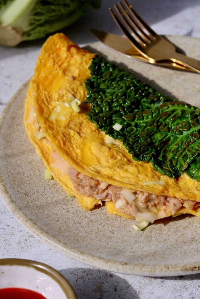High Protein Tuna Melt Cabbage Omelette (Easy Low Carb Recipe)