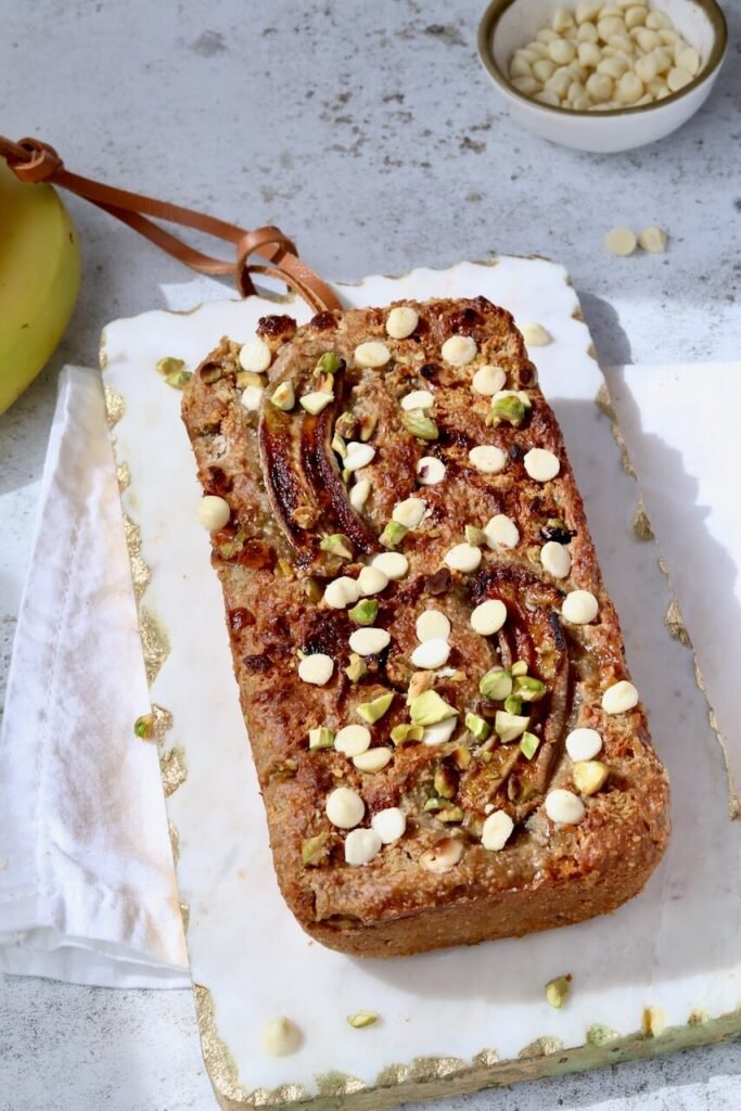 White Chocolate Pistachio Banana Bread