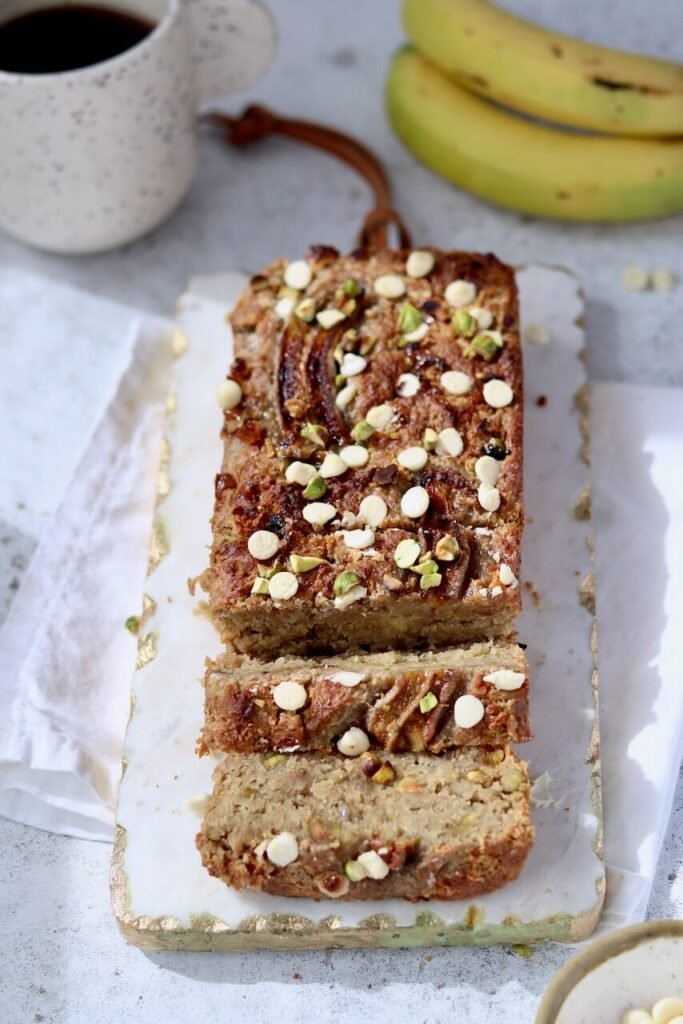 White Chocolate Pistachio Banana Bread