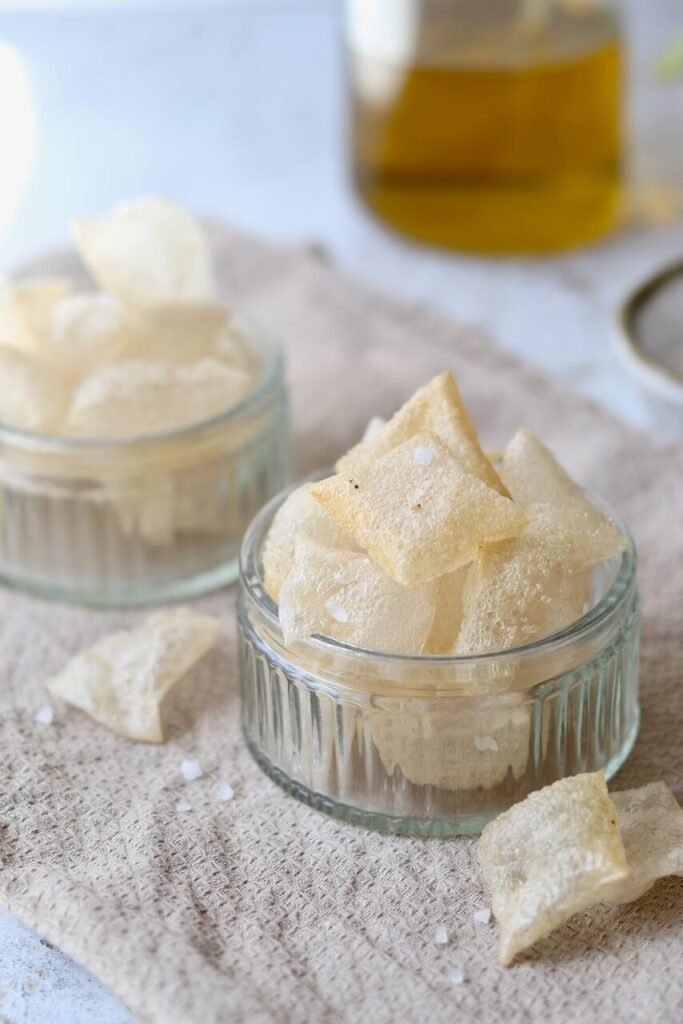 Air Fryer Salt and vinegar rice paper chips