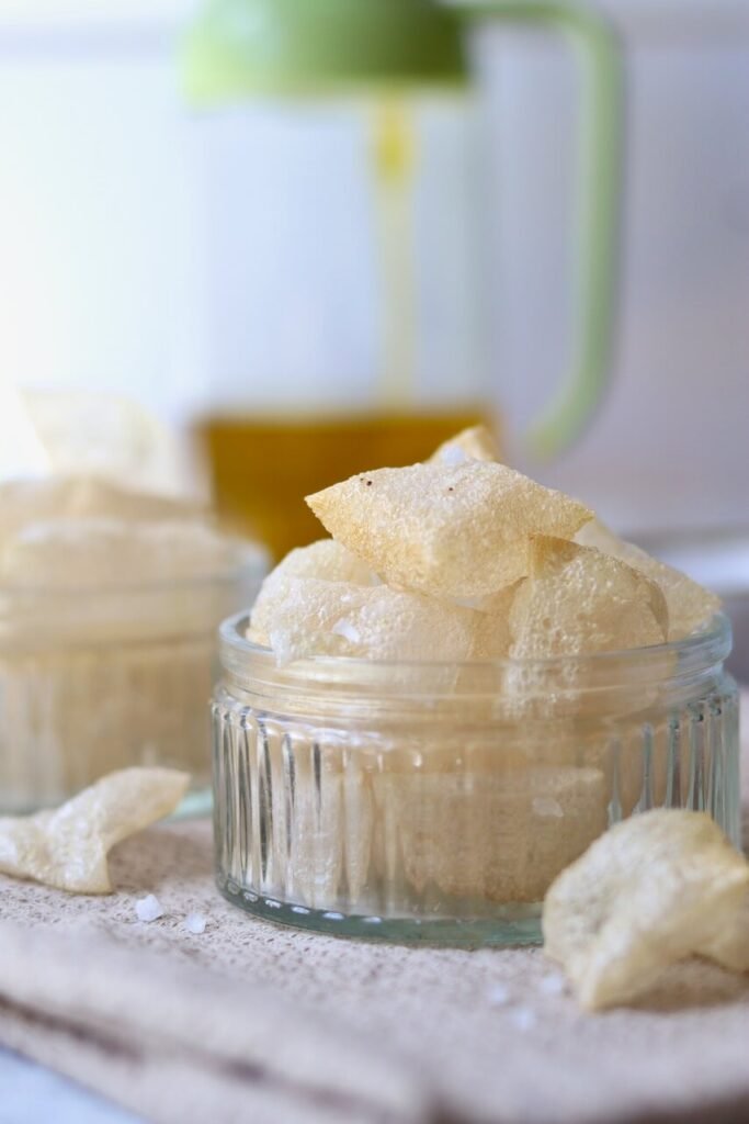 Air Fryer Salt and vinegar rice paper chips