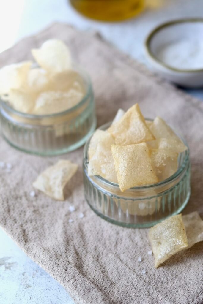 Air Fryer Salt and vinegar rice paper chips