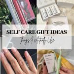 Self care gift ideas collage: SURI toothbrush, ZIIP HALO, Manucurist nail polish